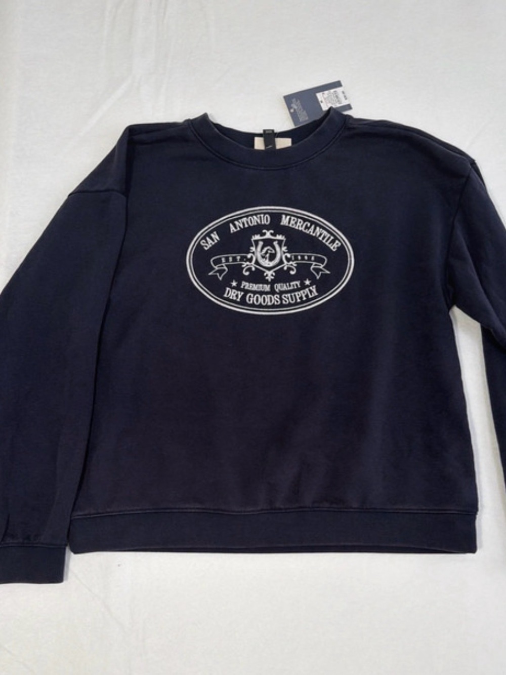 Universal Thread Navy Crewneck Sweatshirt with White Chest Crest
